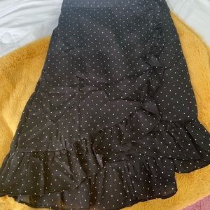 Black and white polka dot skirt